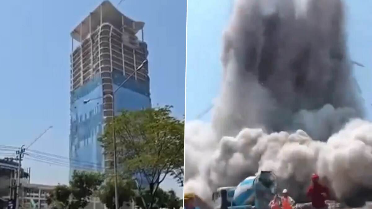 Bangkok Earthquake Videos: बॅंकॉक मध्ये भूकंपाच्या धक्क्यात रूफ टॉप स्विमिंग पुल चे झाले धबधबे, ट्रेन देखील हादरल्या (Watch Viral Clips)